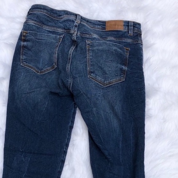 ✨🌺👖 Zara basic Z1975 Poppy Bling embroidered Raw Hem Skinny Distress Jeans EUC - Picture 9 of 11